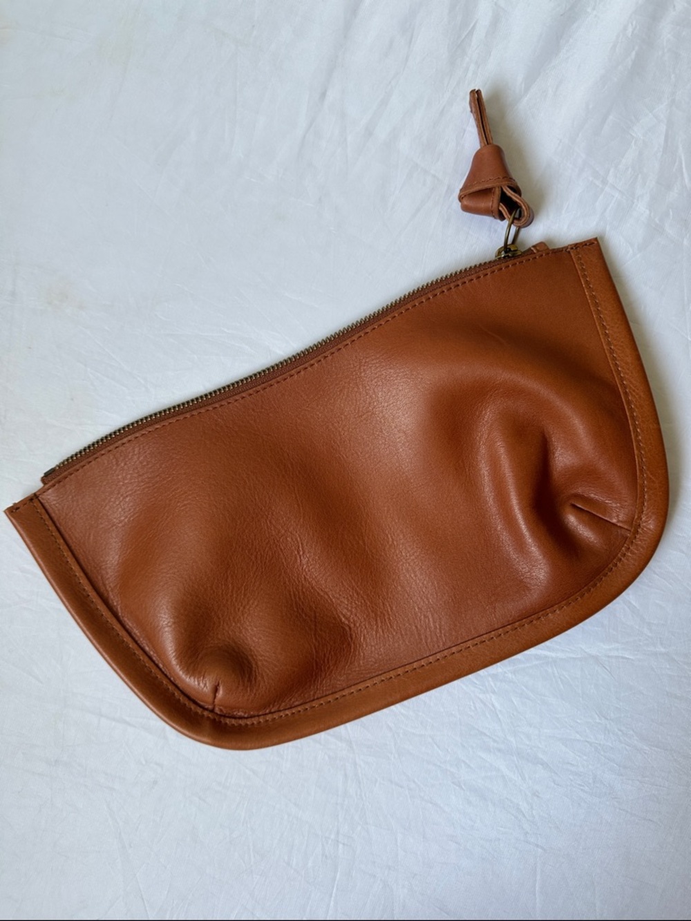 Madewell Cognac Leather Interior Wristlet